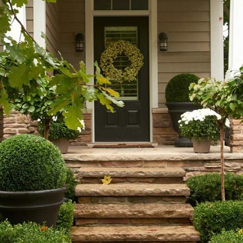 Front entry to a house.